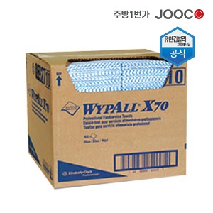 주코(JOOCO)유한킴벌리 와이프올 X70 푸드서비스 타올 청색 1겹 300매(1box)