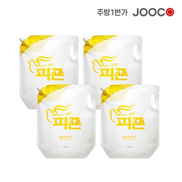 주코(JOOCO)피죤 섬유유연제 옐로 미모사 리필 2100ml x 4개