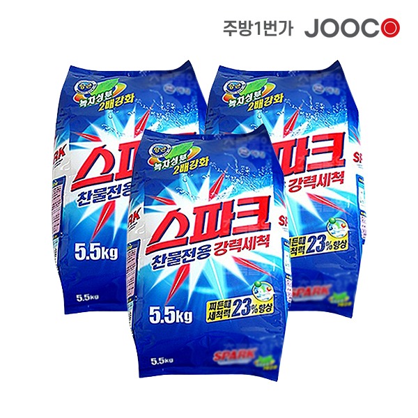 주코(JOOCO) 애경 스파크 5.5kg x 3개 세탁세제