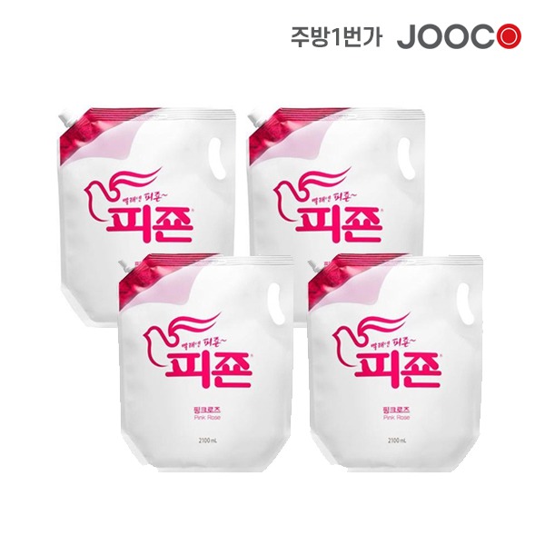 주코(JOOCO)피죤 섬유유연제 핑크 리필 2100ml x 4개