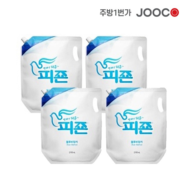 주코(JOOCO)피죤 섬유유연제 블루 비앙카 리필 2100ml x 4개
