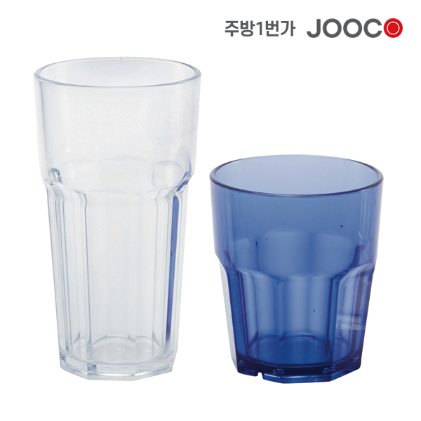 주코365 팔각컵 (투명,청색)