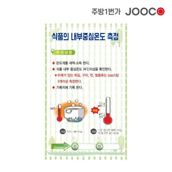 주방1번가 주코(JOOCO) 식품의 내부중신온도 측정 안전작동표찰 디자인1